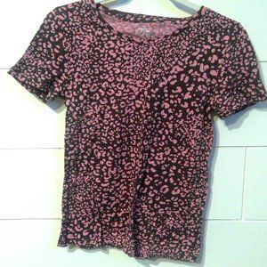 J. Crew Pink and Black Tee (S, NWT)
